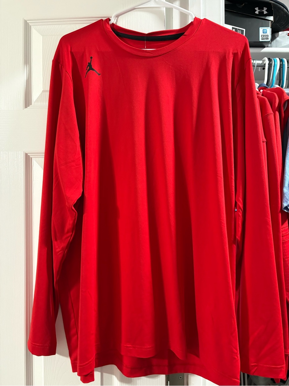 Jordan Red Long-Sleeve Athletic Performance Tee